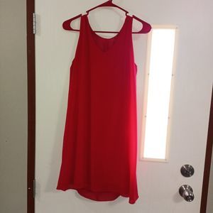 Women's Sleeveless Red Dress made by A. BYER size medium